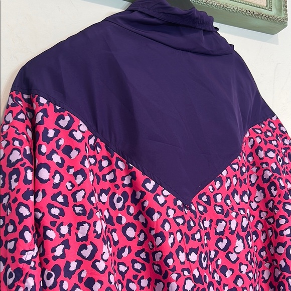 Frank Cheetah Lisa animal print Purple Pink Leopard lightweight Jacket women M - Picture 6 of 10
